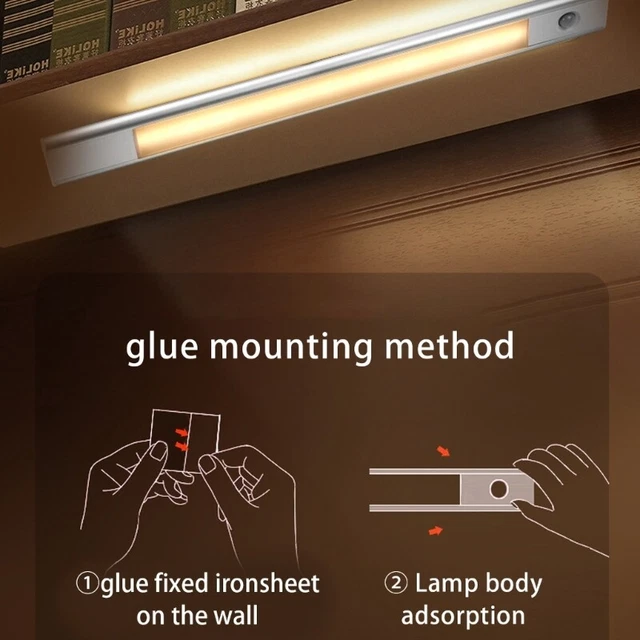HUMAN BODY INDUCTION LED Lamp Strip Magnetic Self-Adhesive Ultra-Thin ...