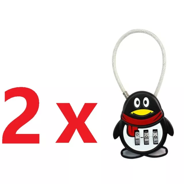 2x New Security 3 Combination Travel Suitcase Luggage Bag Code Lock Padlock