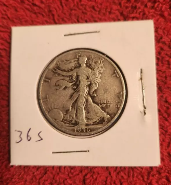 1936 s nice circulated silver Walking liberty half dollar