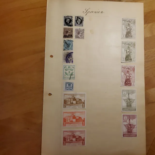 alte Briefmarken Spanien Abart/Error. König Alfons Cimunicaciones 15 Centimos