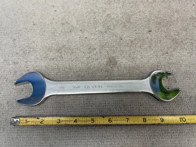 New Heyco 26mm - 24mm  Metric Open End Wrench Chrome No 350 Germany Lot 2