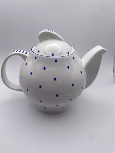 Wedgwood Susie Cooper Blue Poker Dot Teapot 2 Pint