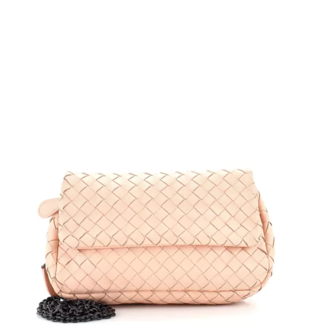 Bottega Veneta Expandable Chain Crossbody Bag Intrecciato Nappa Small Neutral