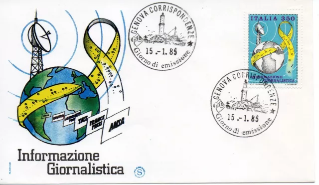 Repubblica Italiana 1985 FDC Filagrano Informazione Giornalistica