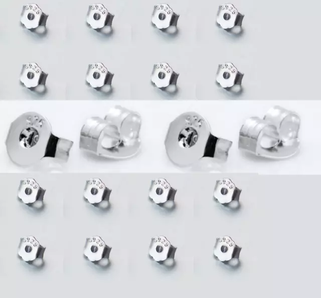 10 Pairs DIY 925 Sterling Silver BACK STOPPERS Earrings Jewelry Stud Findings