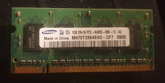 Samsung 1GB 2Rx16 PC2-6400S Laptop RAM