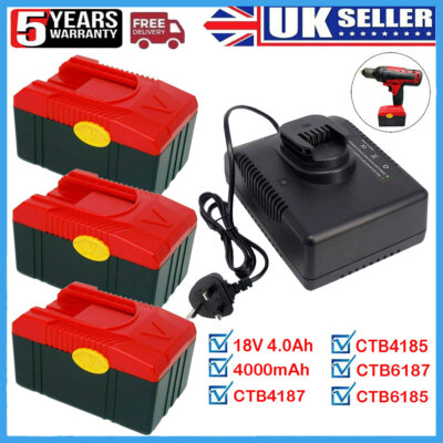 18V BATTERIA Snap on 4.0Ah CTB6187 CTB4185 CTB4187 CTB6185 CT6850 & CTC720 Caricabatterie 