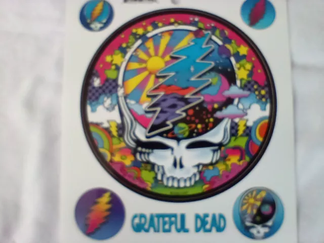 Grateful Dead Mod Steal Your Face 4.5 Inch Window Sticker With 4 MINI Stickers