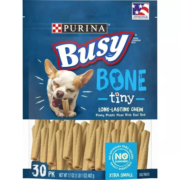 Purina Busy Tiny Real Bacon Long Lasting Chew for Dogs, 17 oz Pouch