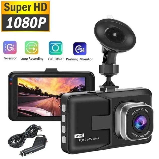 Dash Cam Video Recorder Full HD 1080P Driving Front Rear Night Wide Angle