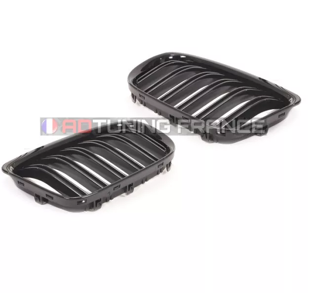 2 Grille De Calandre Noir Brillant Double Lame Bmw X1 E84 De 2009 A 2014