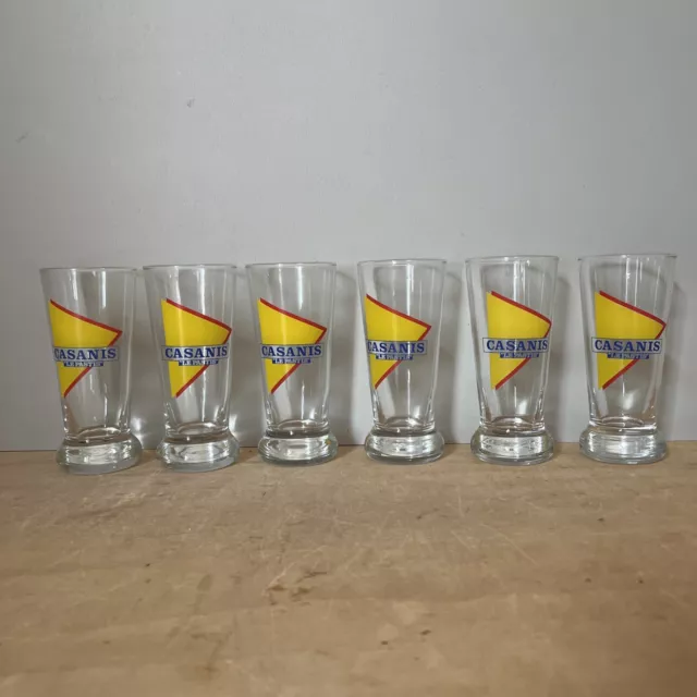 Lot de 6 Verres CASANIS Le Pastis Logo Jaune Vintage Verres Anisette 15 cl