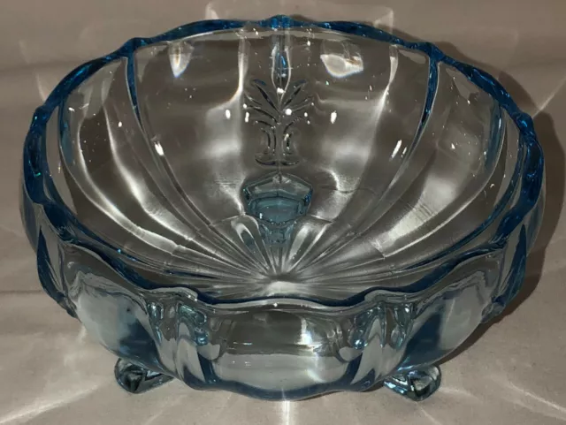 Fostoria BAROQUE AZURE BLUE 6" - 3 TOED CUPPED BOWL