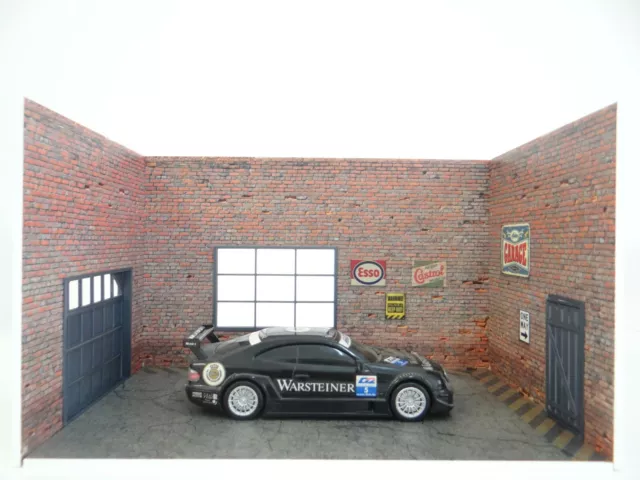 Scale 1:43 DIY Two-floor brick garage service Diorama model kit Car display