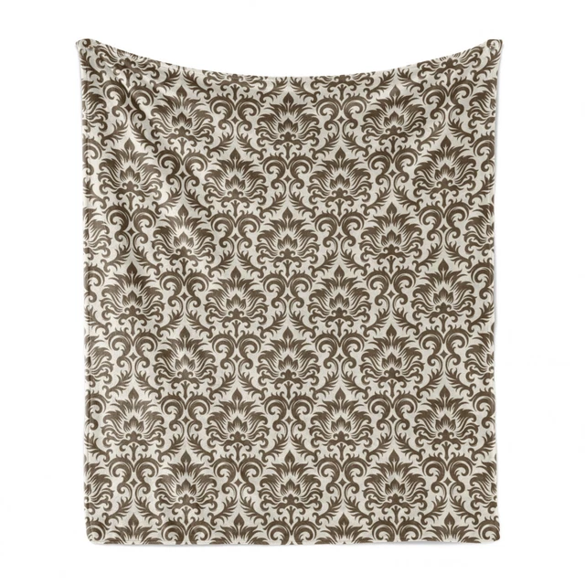 Ambesonne Damask Pattern Soft Flannel Fleece Throw Blanket Plush for Indoors