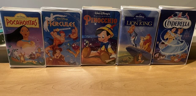 Walt Disneys VHS Lot Of 5 Hercules Pochahontas, Lion King, Pinocchio, Cinderella