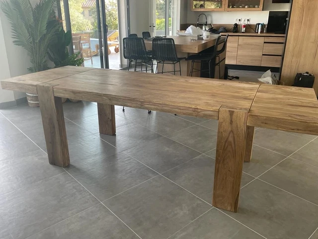 Table repas extensible 120-200x80x76 cm en bois de sheesham massif | Maison et Styles