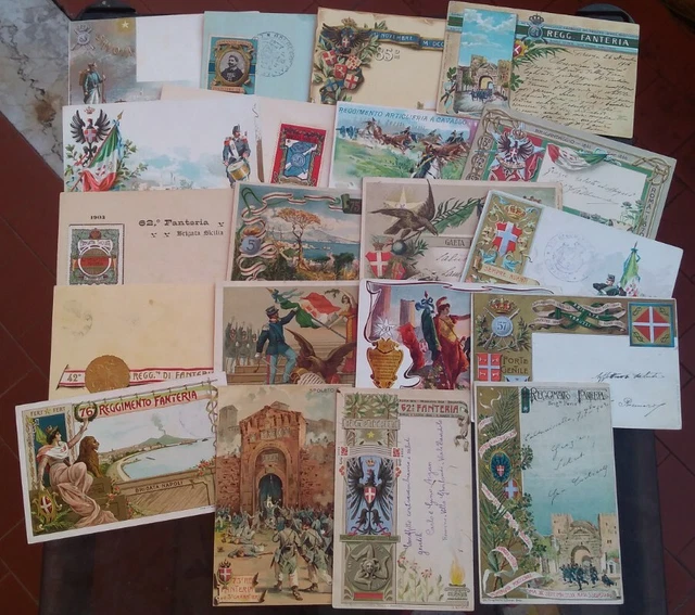 1900 Military Rare Lot 20 Beautiful Color Illustrated Military Postcards