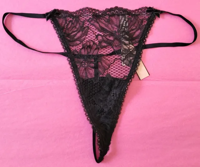 Victorias Secret Strappy Open Back CHEEKY Panty Panties SEXY Mesh Sheer  Lace NWT