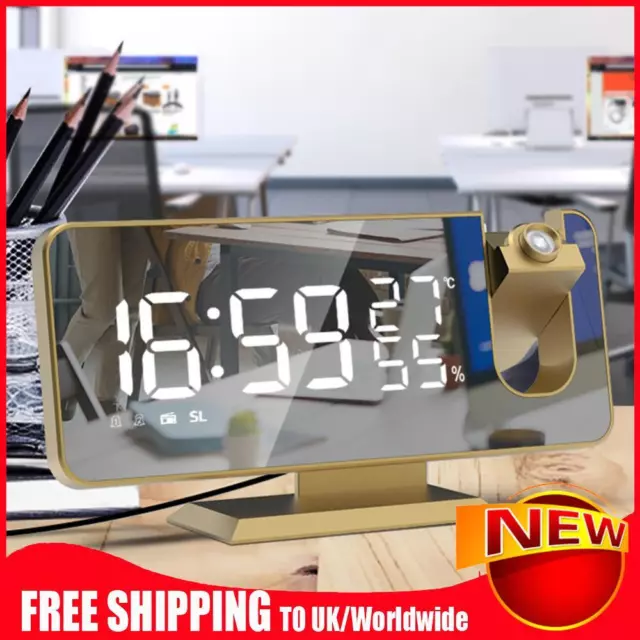 Doppia Sveglia Grande Specchio Schermo Specchio LED Orologio Digitale per Casa Camera da Letto Ufficio