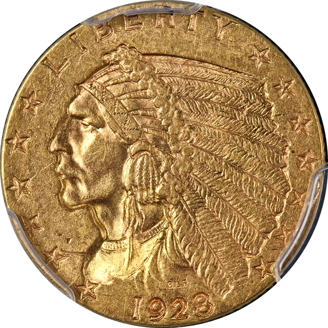 1928 Indian Gold $2.50 PCGS MS61 Nice Eye Appeal Nice Strike
