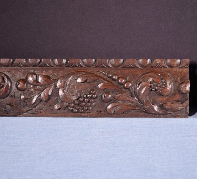 *French Antique Highly Carved Architectural Trim Panels in Solid Oak Salvage 6