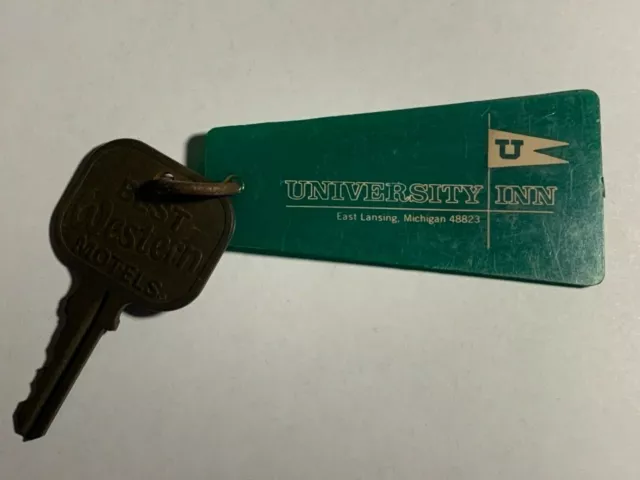 University Inn Best Western Hotel Motel Room Key Fob & Key East Lansing MI #181