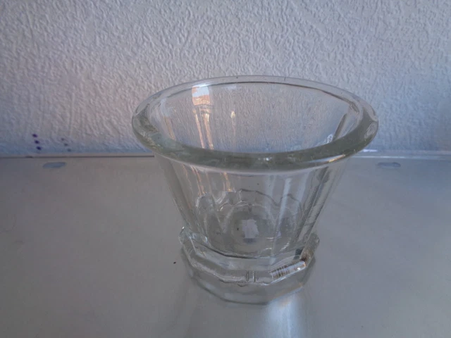 Ancien Petit Pot A Miel Gele Royal Ou A Confiture 12 Facette Pied Collection N°6