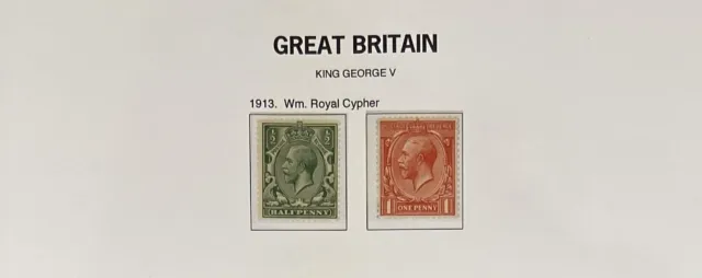 GB KGV 1913 Set of 2 Royal Cypher (Multiple) WMK, SG 397 and 398, Good perfs MNH
