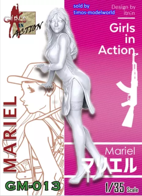 ZLPLA Genuine 1/35 Resin Figure Mariel Girls in Action Assembly Model Kit GM-013