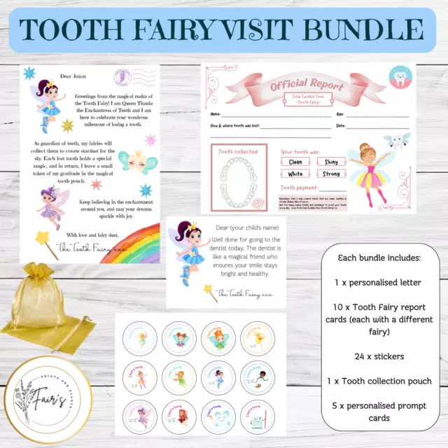 Tooth Fairy Certificates Losing a tooth Kids milestones Personalised Keepsake