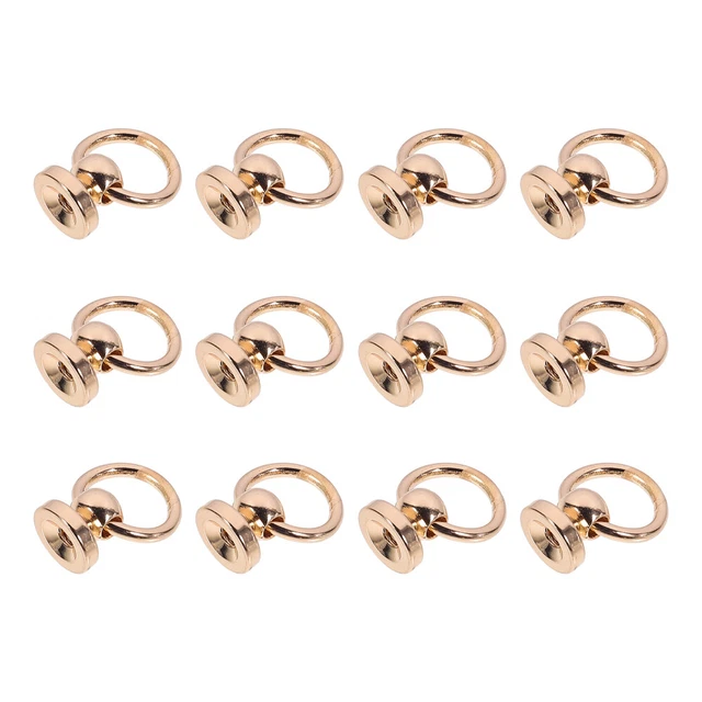12 Pcs Bag Buckle Rivets Wallet Chain Connector Screw Back D Ring Stud