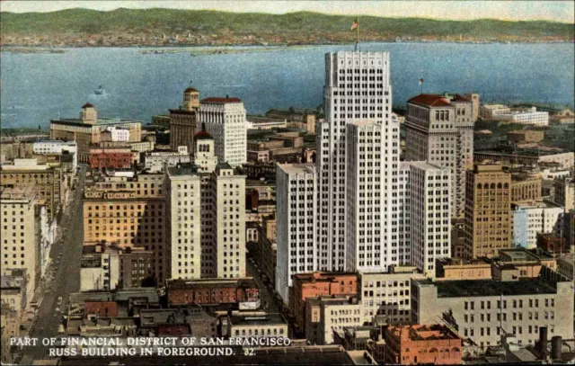 San Francisco California USA AK 1950/60 Part of Financial District Russ Building