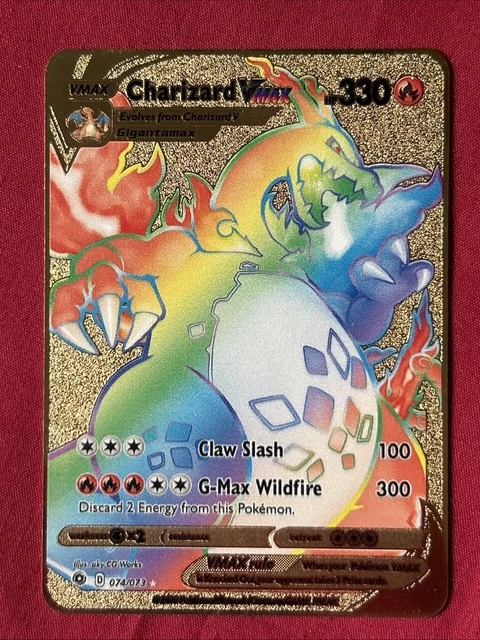 Pokemon Cards Pack Pokemon TCG Chinese Charizard Rainbow VMAX Promo Card  079/S-P Holo Alt Art 079/S-P Promo Holo