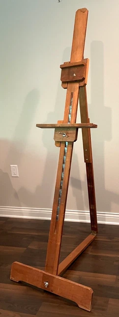 Antique Vintage Large Wood Floor Easel -68"H