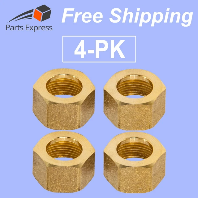Industrial Bronze Packing Nut for Steam Boiler Sight Glass (5/8" OD)- (4 PK)