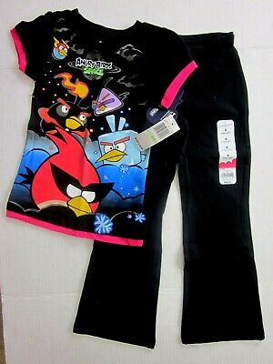 New $34.00 ANGRY BIRDS & JUMPING BEANS - T-Shirt Top & Black Yoga Pant Size: 4
