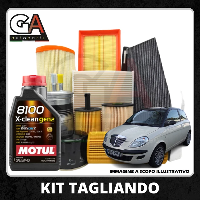 AOQ - KIT TAGLIANDO 3 FILTRI 4 LT OLIO 5W40 Compatibile Con Lancia Ypsilon (312) 1.2 1.4 GPL Natural Power
