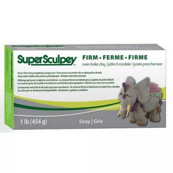 Super Sculpey - Oven Bake Clay - 1lb (454gm) FIRM - Grey 2