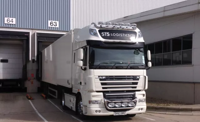 Roof Bar - TYPE B + Flush LED To Fit DAF XF 105 SuperSpace Stainless Steel  Truck