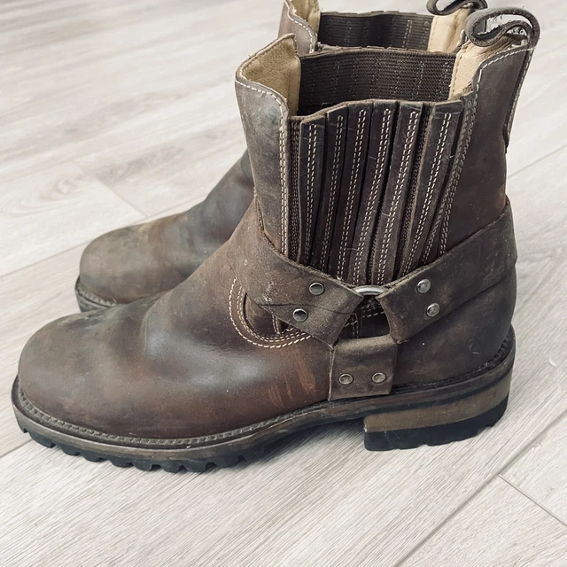 GBX DORADO MOTORCYCLE Harness Boots Mens Leather Boots Size 9D