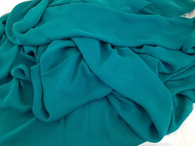 tessuto seta verde doppia georgetta