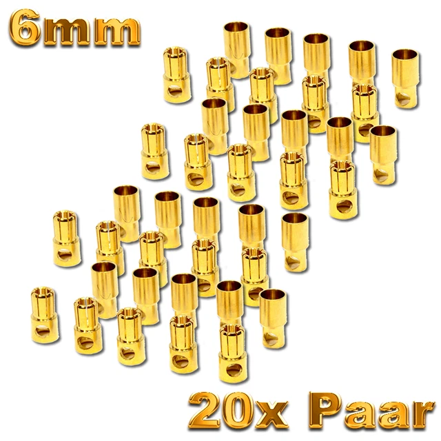 Ulex 10 Paar Goldkontaktstecker 5,5 Mm – Für Lipo Akkus & ESC Bis 120A, Modellbau