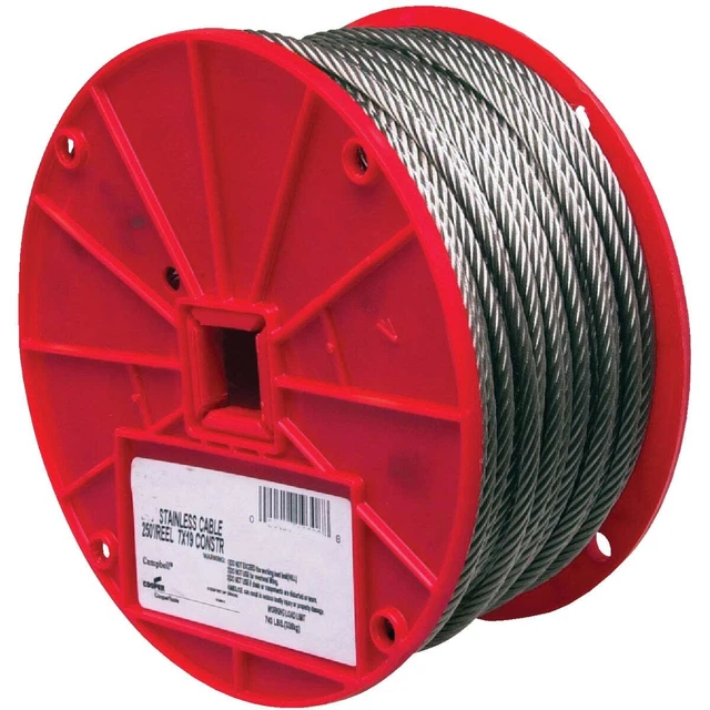 Campbell 1/4 In. x 250 Ft. Stainless Steel Wire Cable 7000826 Campbell 7000826