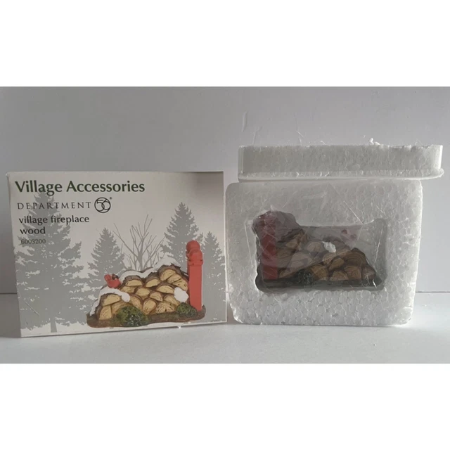 Dept 56 Christmas Fireplace Wood Village Accessory-Nib-6003200
