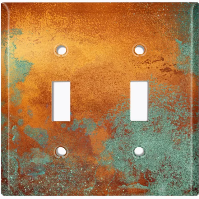 Metal Light Switch Cover Wall Plate Metal Distressed Copper Worn Patina MET011