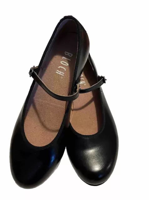 Bloch Black Faux Leather Buckle Fastening Tap Shoes Low Heel Size 7.5M