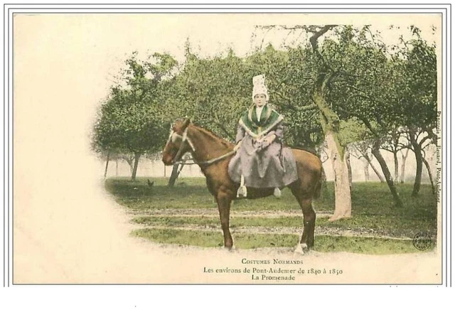 27.Costumes Normands.les Environs De Pont-Audemer De 1840 A 1850.La Promenade