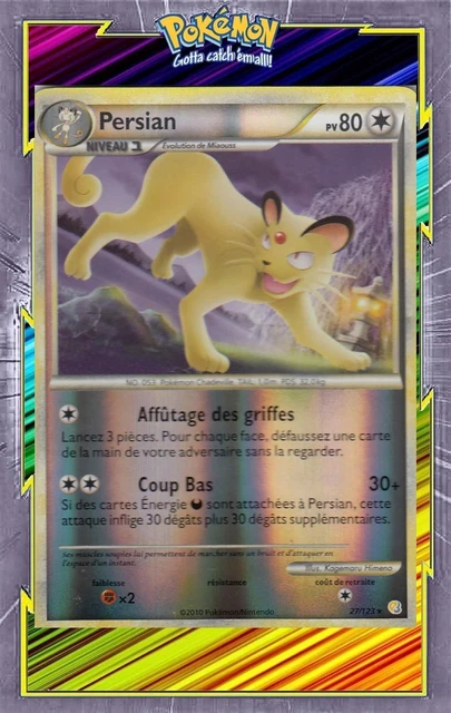 Persian Reverse-HS01:HeartGold SoulSilver-27/123-Carte Pokemon Française