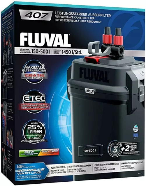 Fluval 407 externer Stromfilter enthält Medien - kostenlose Lieferung am nächsten Tag